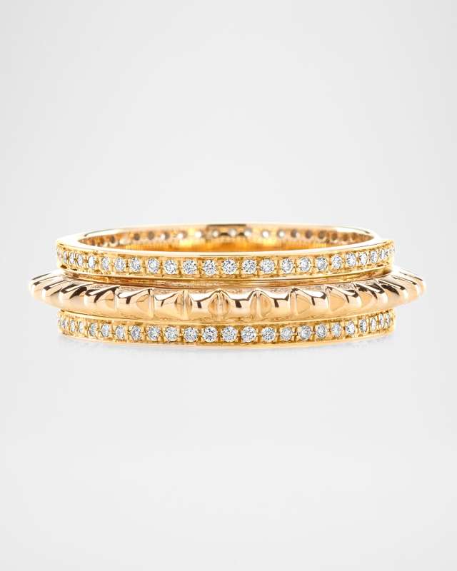 Cardamom Spinning Ring in 18K Yellow Gold with Diamonds, Size 6
